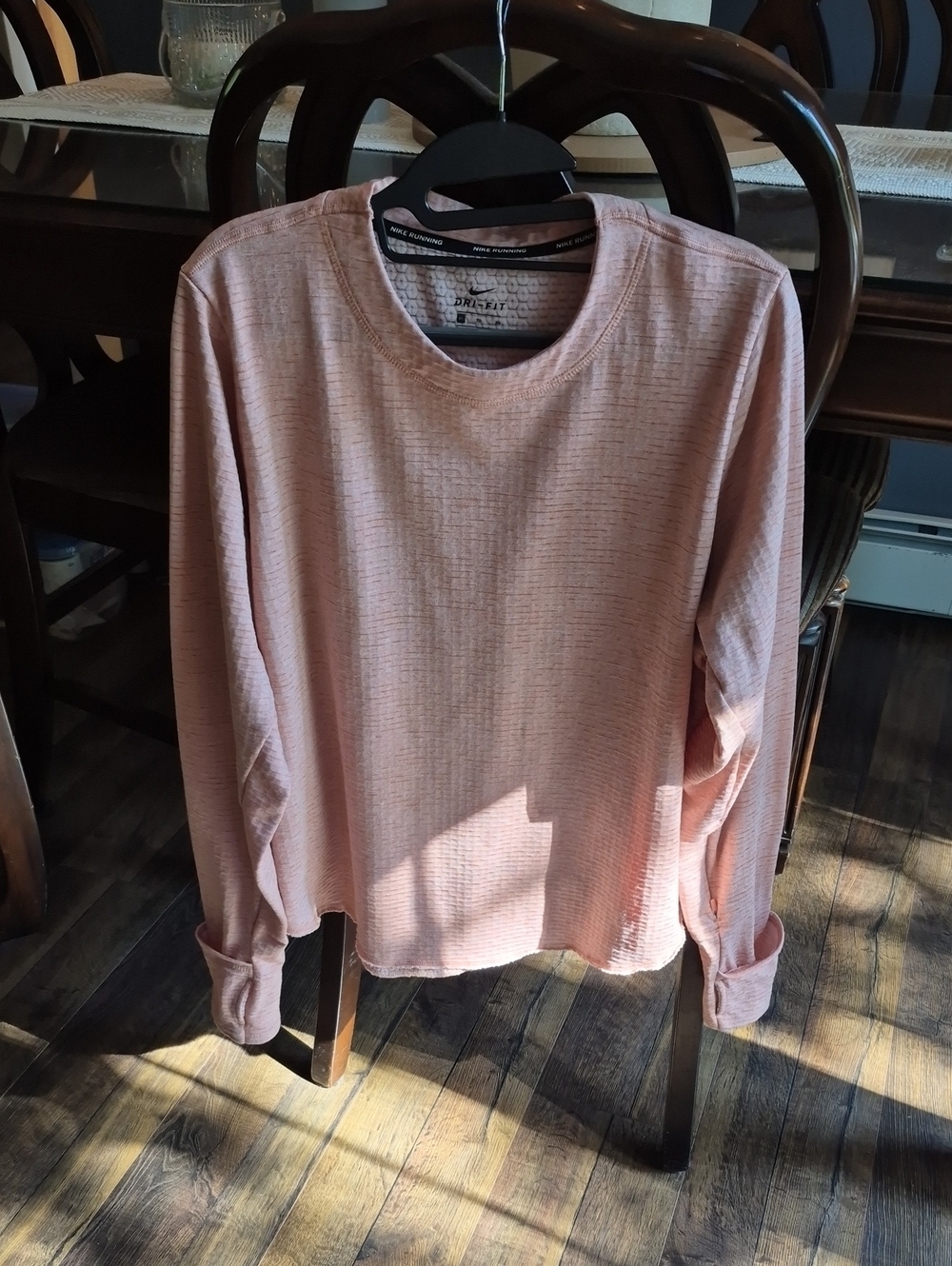 Nike Light Pink Long Sleeve Crewneck Top